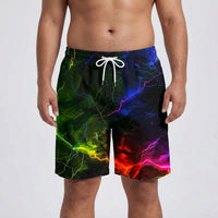 Bold Graphic Print Beach Shorts - Cameron