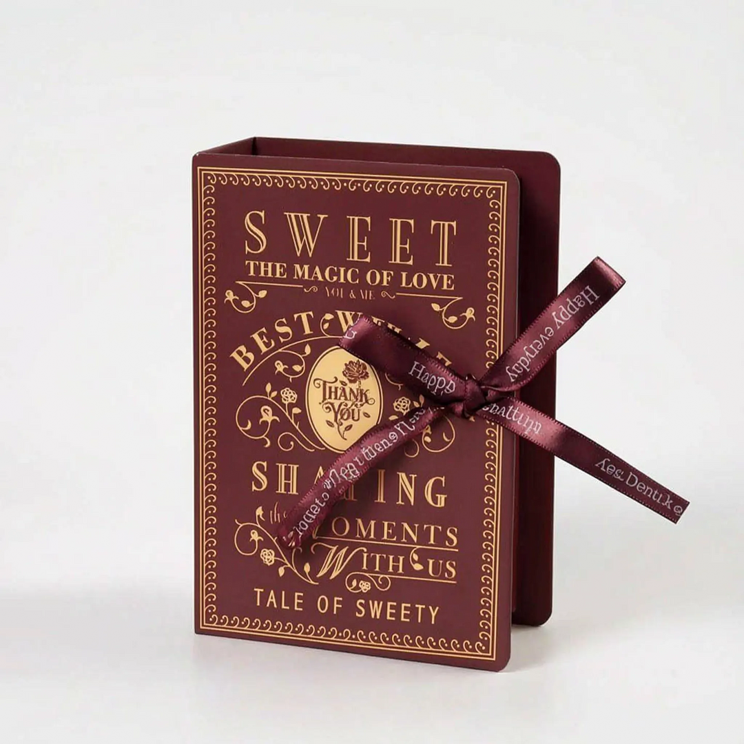 Book Shaped Floral Favour Box - Novellia