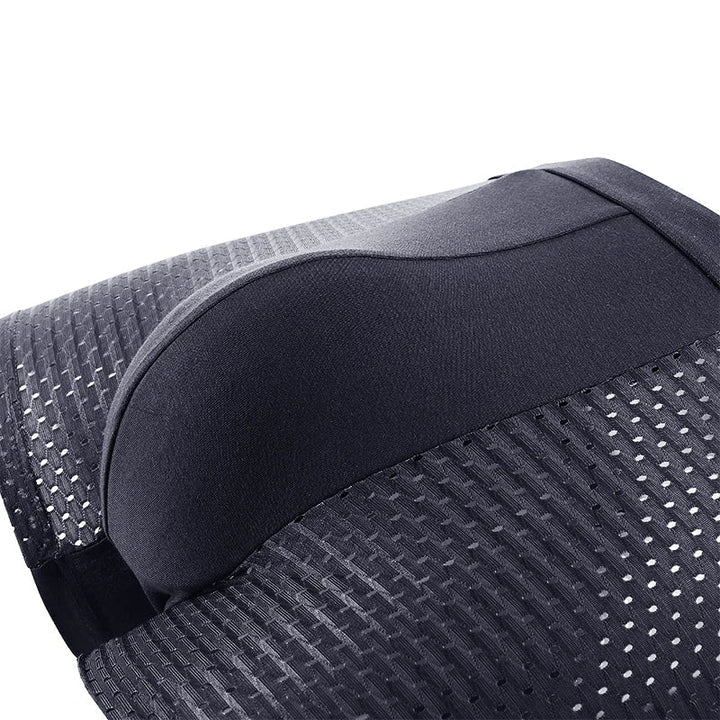 Close-up of the black pouch panel and breathable perforated mesh sides of a pair of boxer shorts 5