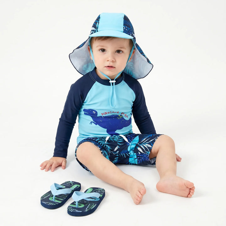 Boys Cartoon Print Swimwear Set - Aquakid