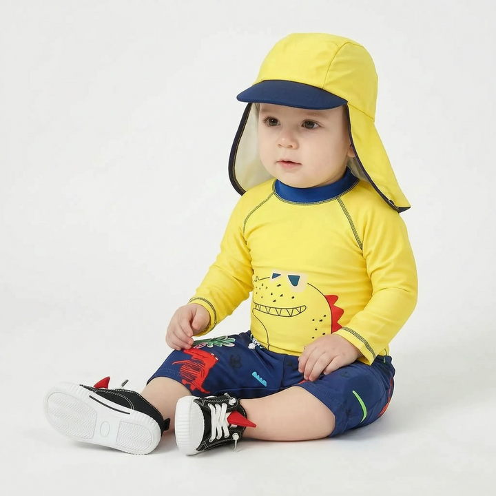 Boys Cartoon Print Swimwear Set - Aquakid