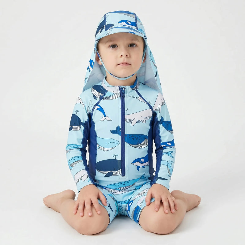 Boys Cartoon Print Swimwear Set - Aquakid
