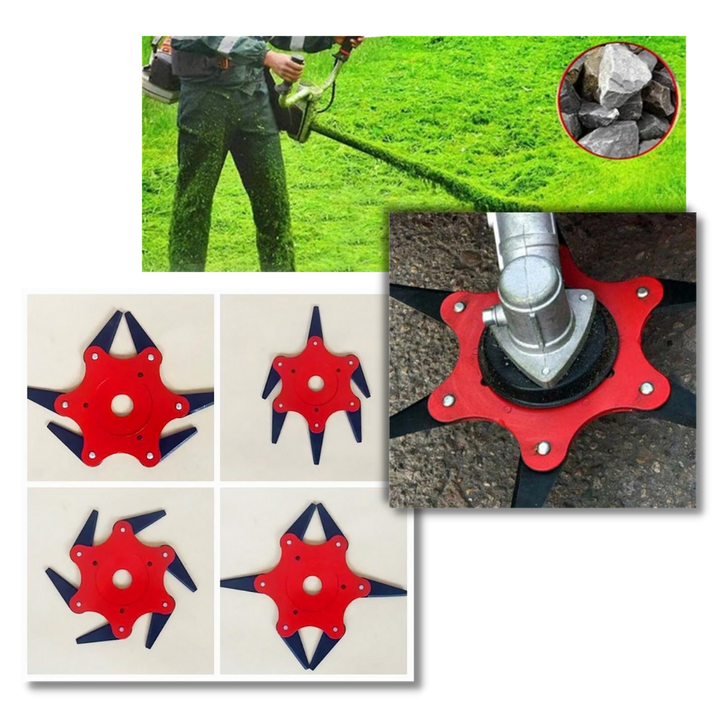 Robust trimmer head with 6 steel blades – TrimmBlade