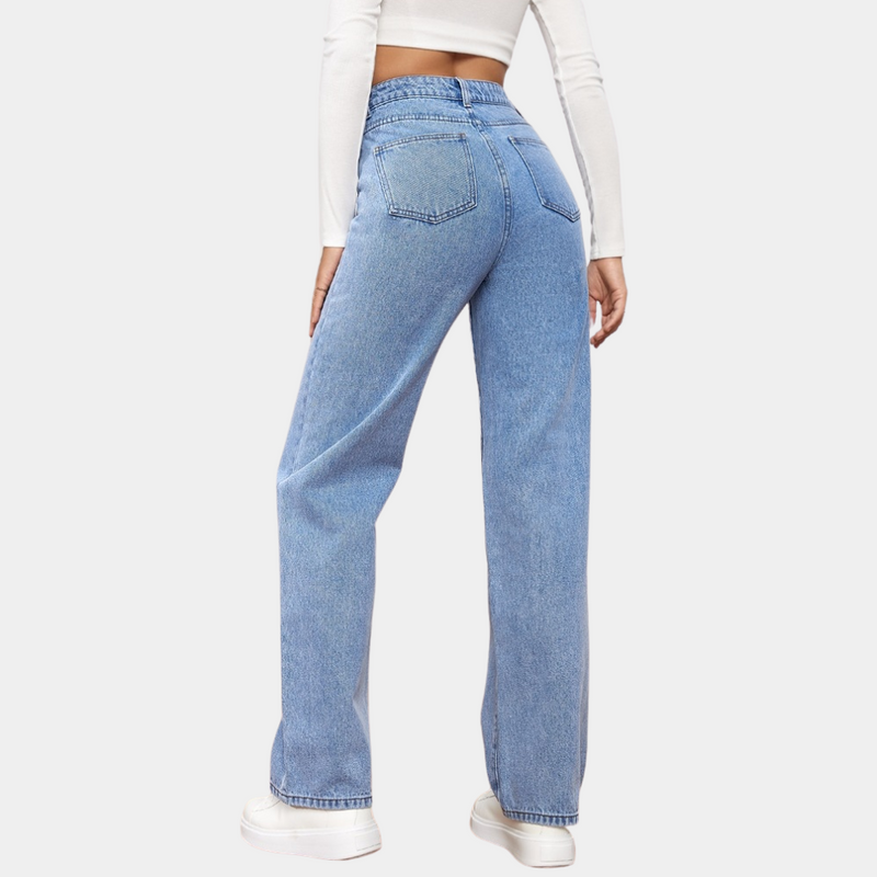 High Waist Baggy Ladies Jeans – Elara
