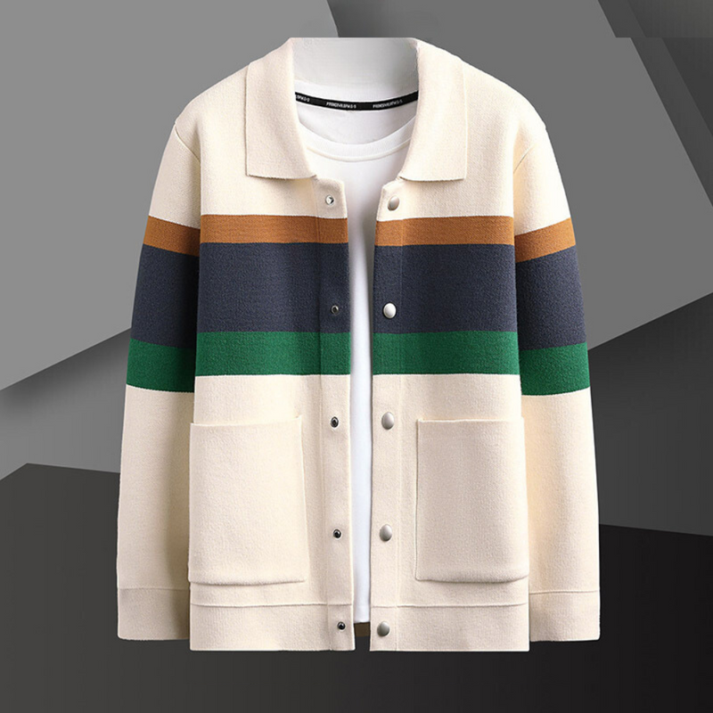 Herenvest with Button Closure and Stripes – Enzo