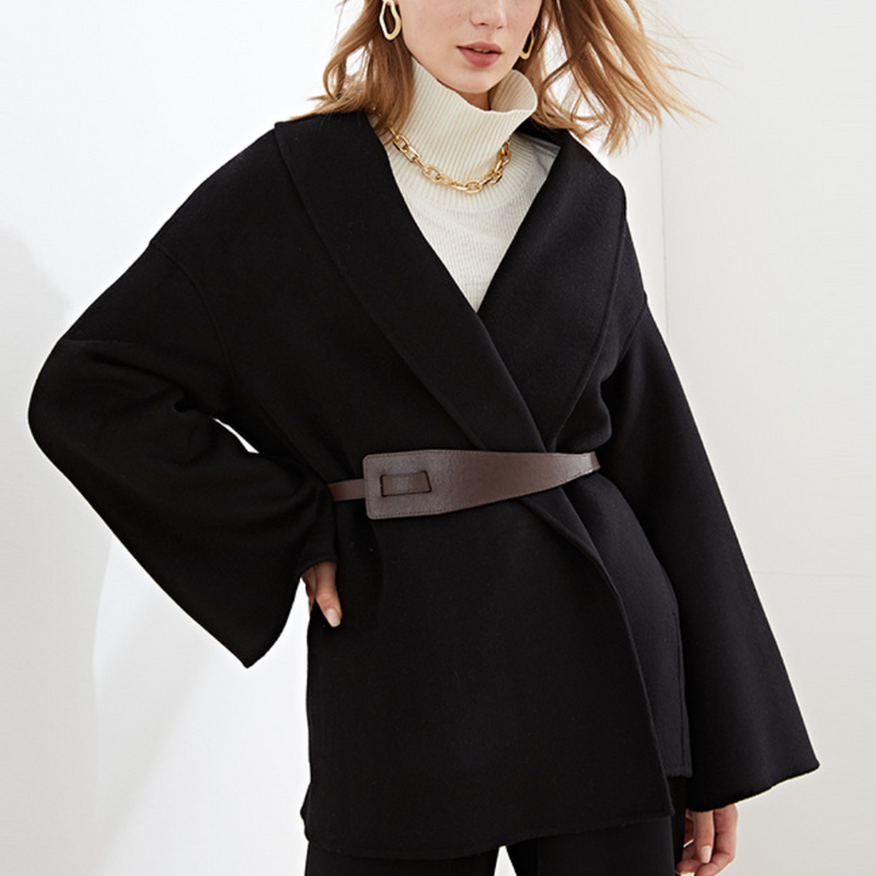 Wool Women's Jacket with Belt – Elvira