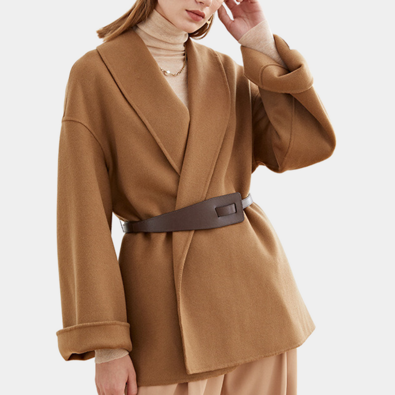 Wool Women's Jacket with Belt – Elvira