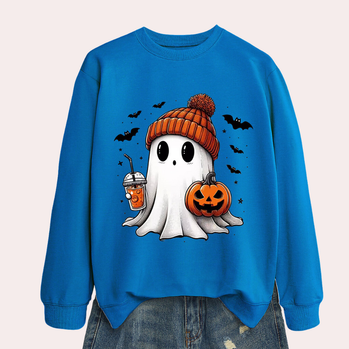 Ladies Halloween Sweatshirt with Ghost Print – Liora