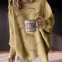 Ladies' autumn jumper made from ribbed fabric with an asymmetric hem – Annelie
