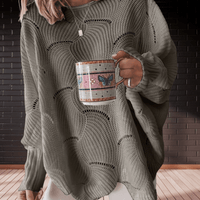 Ladies' autumn jumper made from ribbed fabric with an asymmetric hem – Annelie