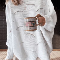 Ladies' autumn jumper made from ribbed fabric with an asymmetric hem – Annelie