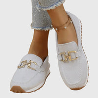Casual Buckle Slip-On Loafers - Vivian