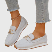 Casual Buckle Slip-On Loafers - Vivian