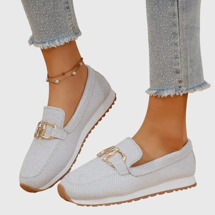 Casual Buckle Slip-On Loafers - Vivian