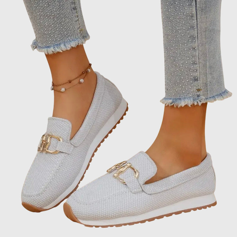 Casual Buckle Slip-On Loafers - Vivian