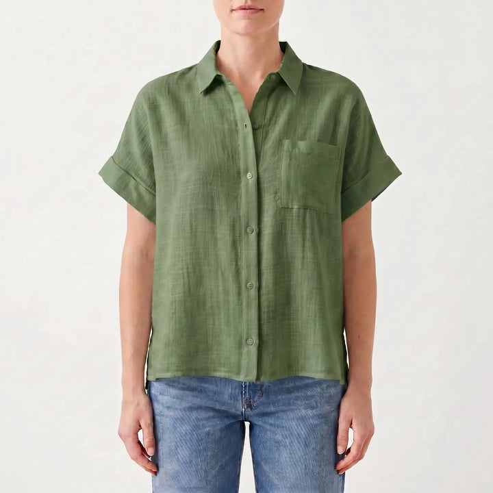 Casual Button-Down Shirt -  Kelley