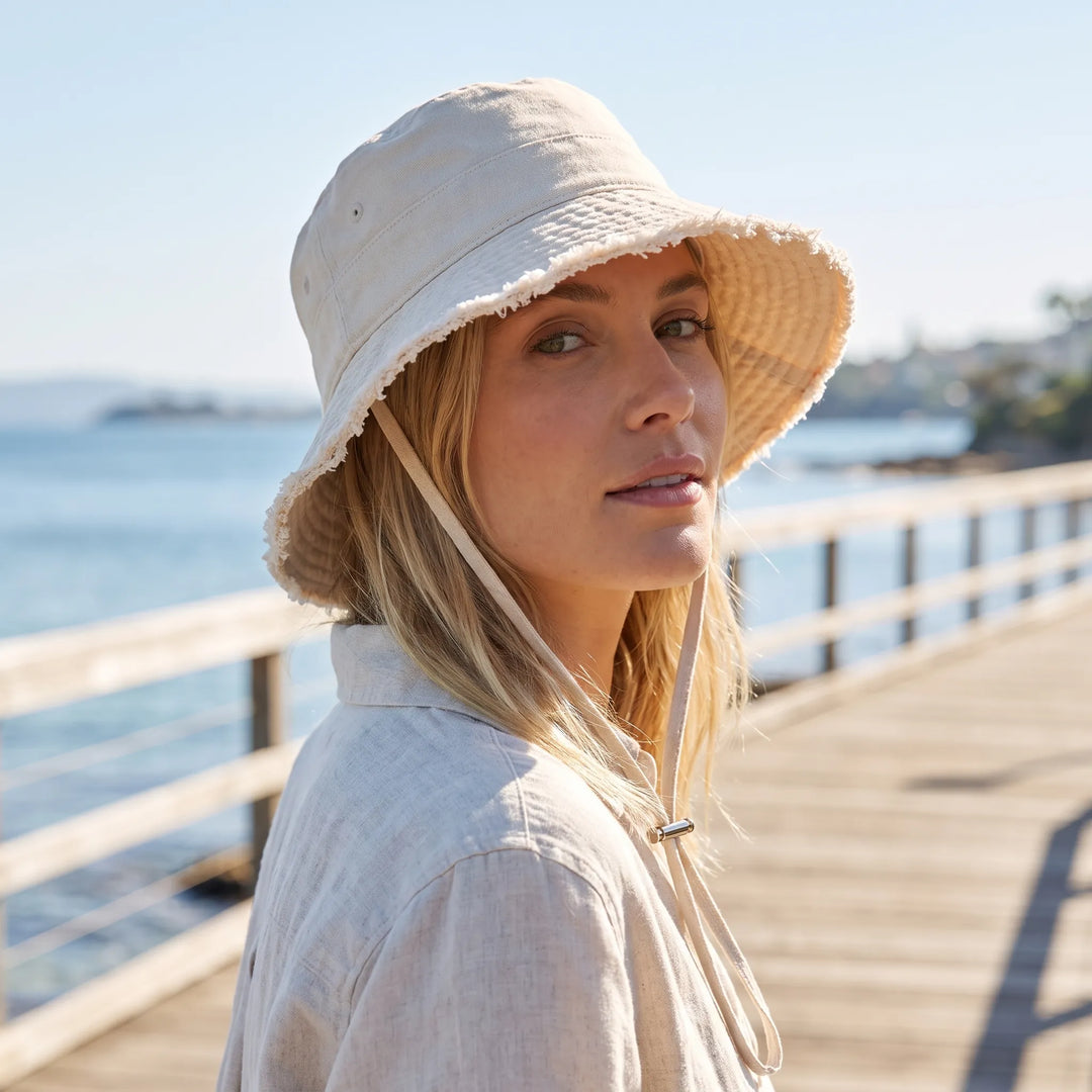 Casual Frayed Bucket Hat - Fraylin