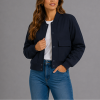 Casual Lightweight Bomber Jacket - Violet