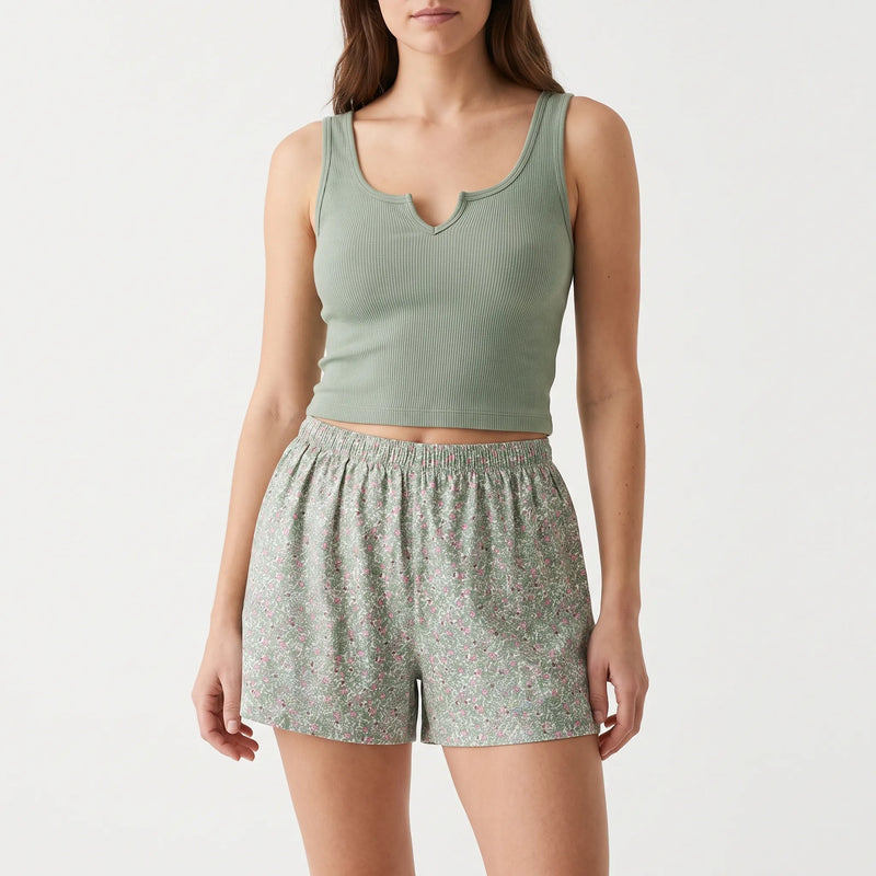 Casual Sleeveless Pyjama Short Set - Cynthia