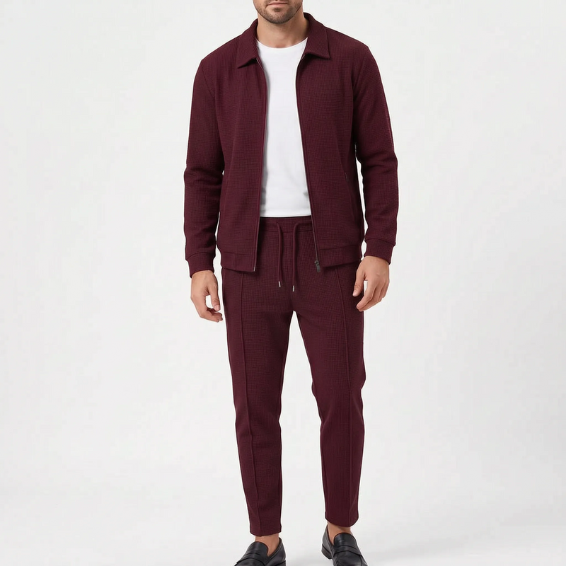 Casual Waffle Textured Mens Tracksuit Set - Nicholas