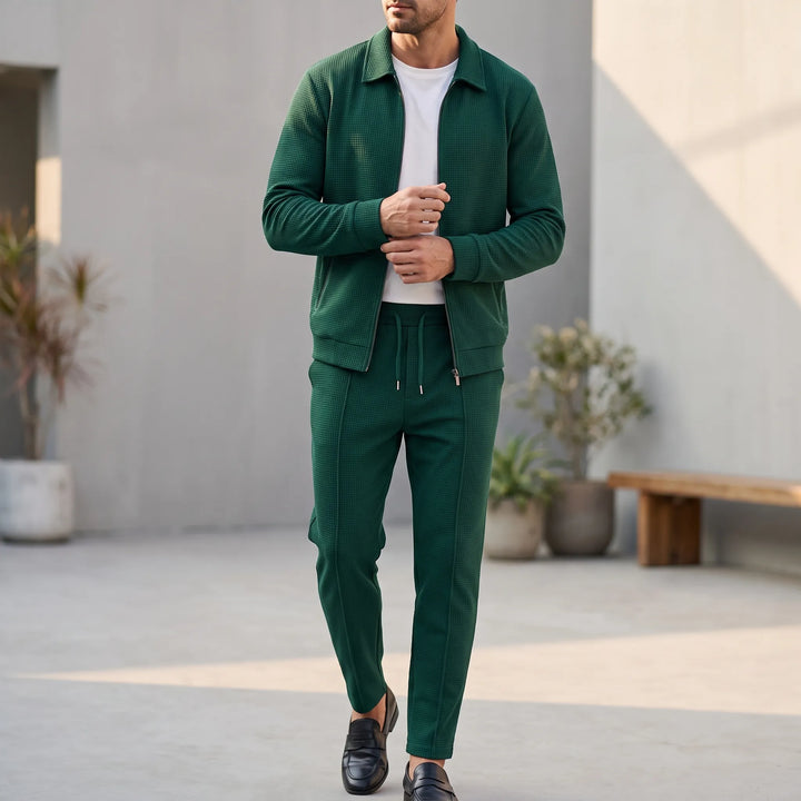 Casual Waffle Textured Mens Tracksuit Set - Nicholas