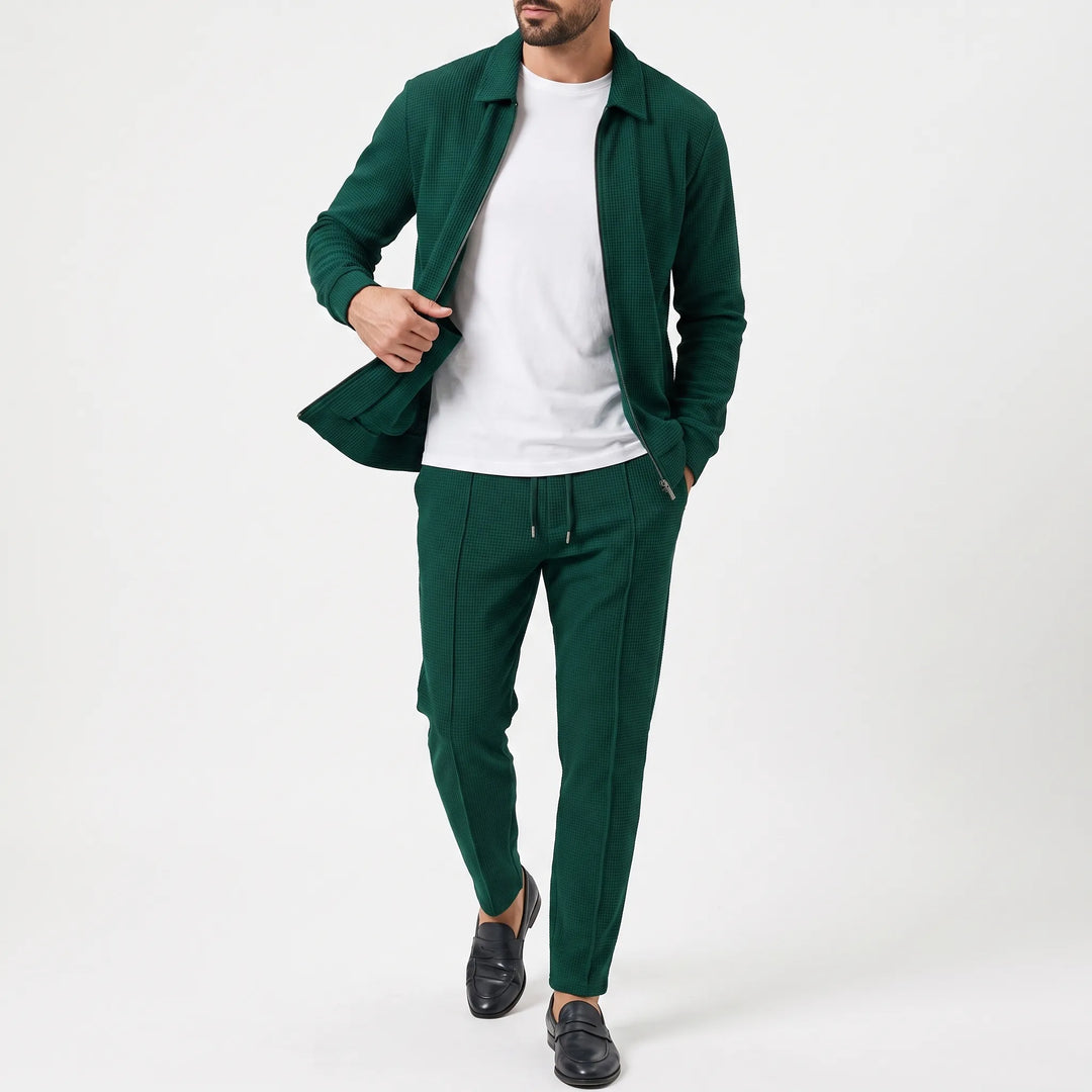 Casual Waffle Textured Mens Tracksuit Set - Nicholas