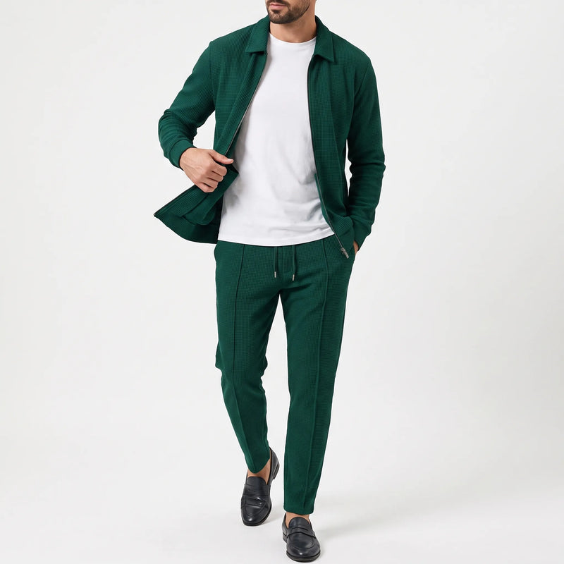 Casual Waffle Textured Mens Tracksuit Set - Nicholas
