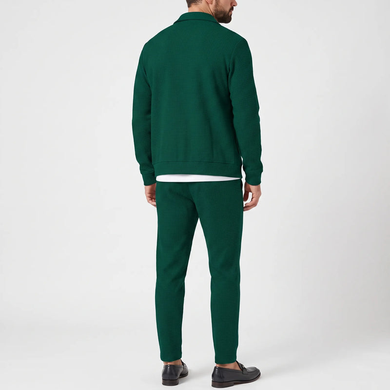 Casual Waffle Textured Mens Tracksuit Set - Nicholas