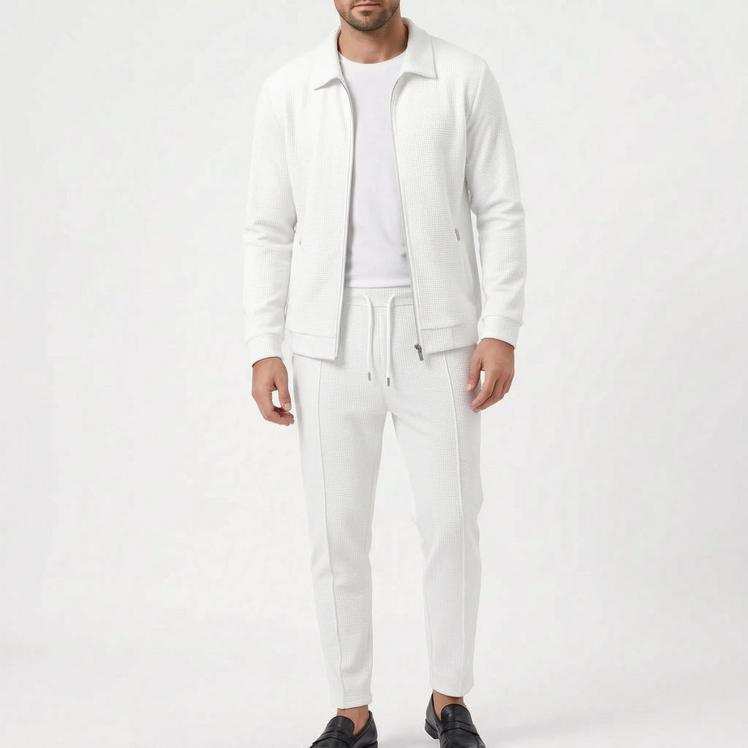 Casual Waffle Textured Mens Tracksuit Set - Nicholas