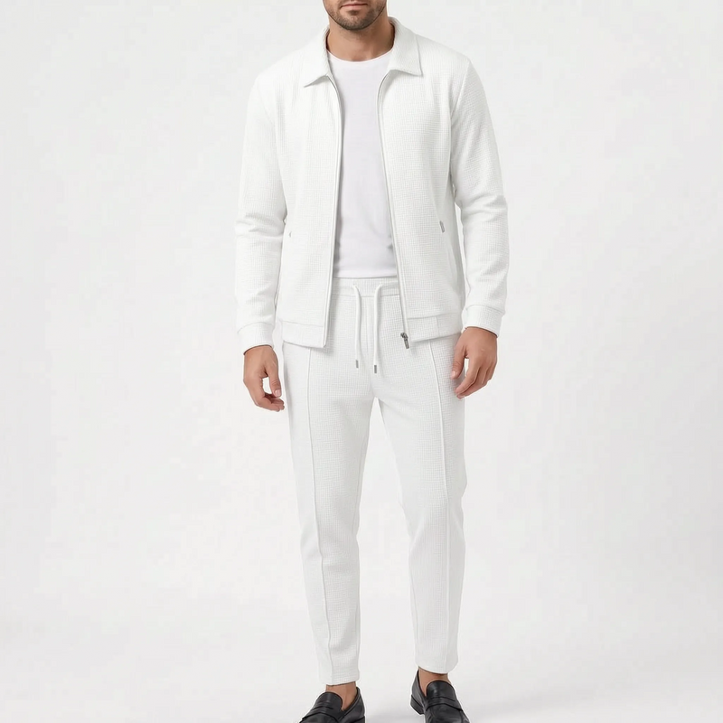 Casual Waffle Textured Mens Tracksuit Set - Nicholas