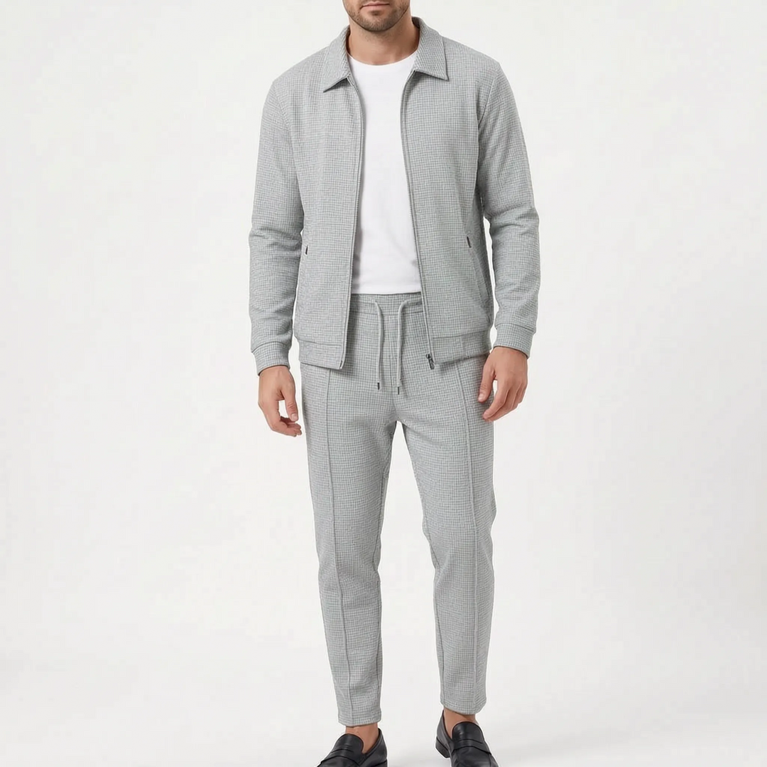 Casual Waffle Textured Mens Tracksuit Set - Nicholas