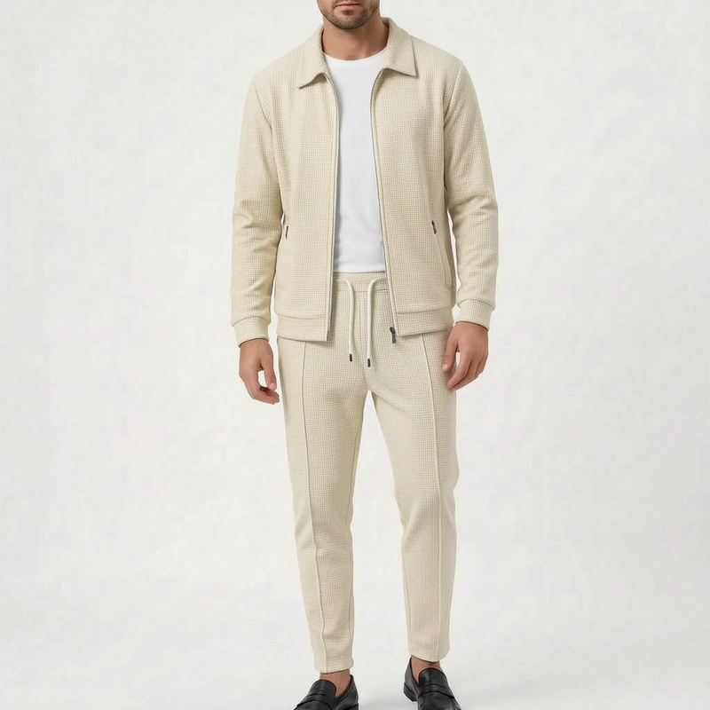 Casual Waffle Textured Mens Tracksuit Set - Nicholas