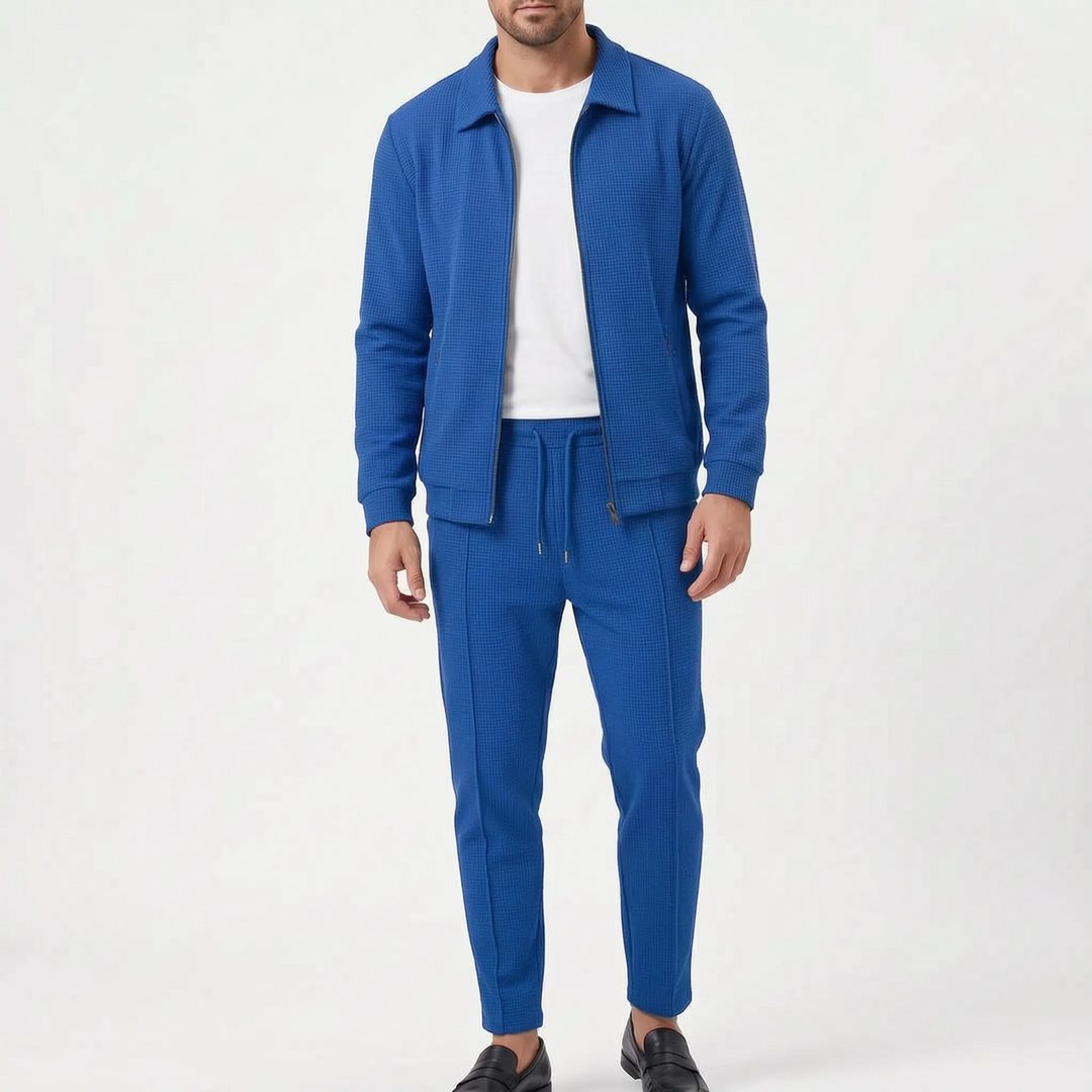 Casual Waffle Textured Mens Tracksuit Set - Nicholas