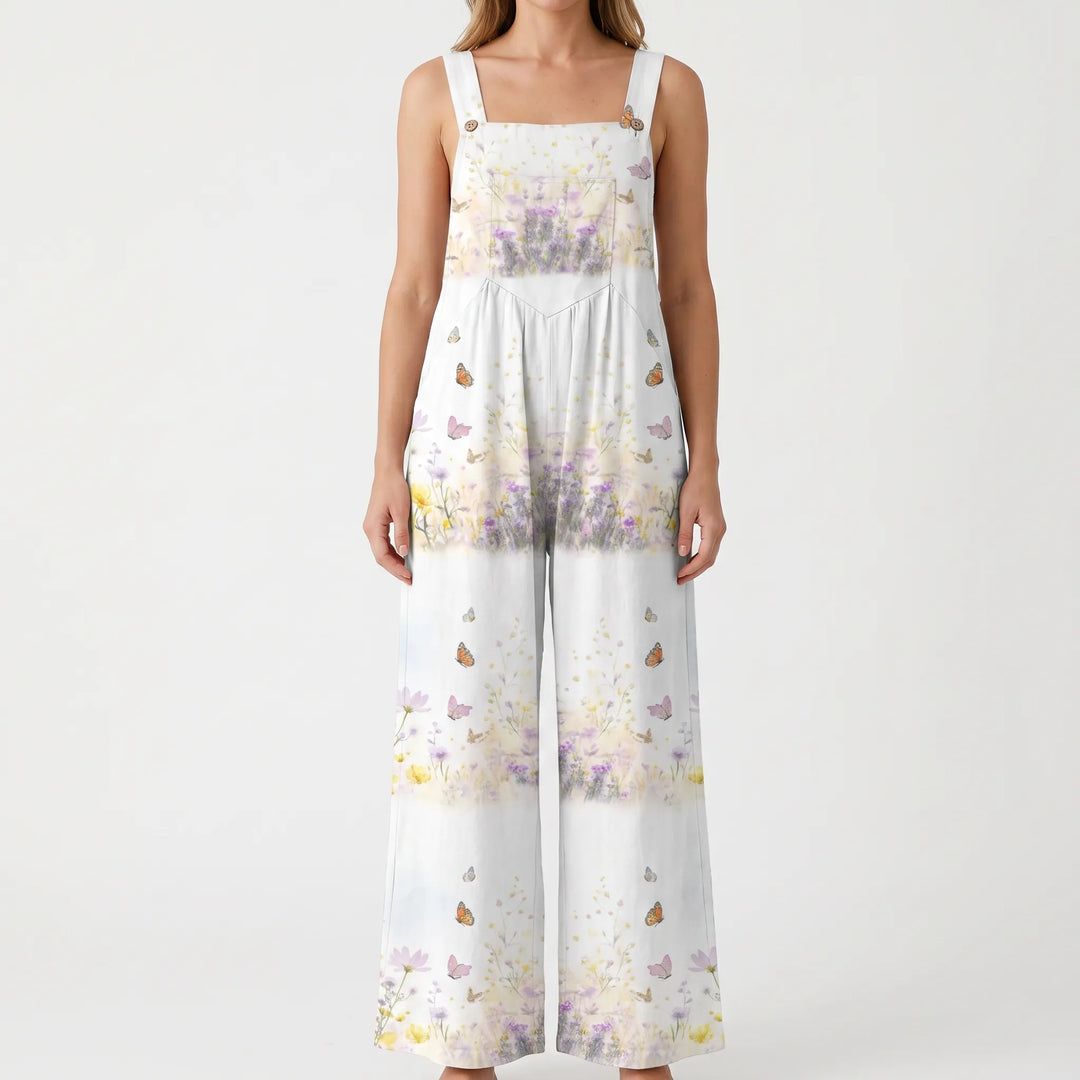 Casual Wide-Leg Floral Jumpsuit - Jessica