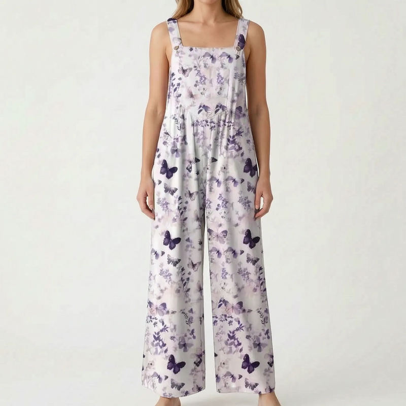 Casual Wide-Leg Floral Jumpsuit - Jessica