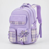 Checkered Detail School Rucksack - Pledra