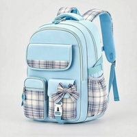 Checkered Detail School Rucksack - Pledra