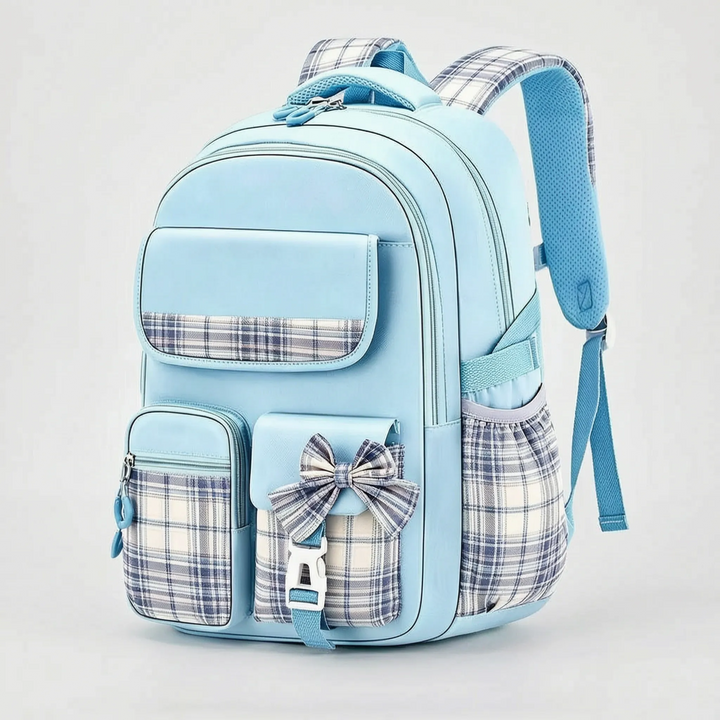 Checkered Detail School Rucksack - Pledra