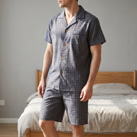 Chequered Men's Pyjama Short Set - Daniel