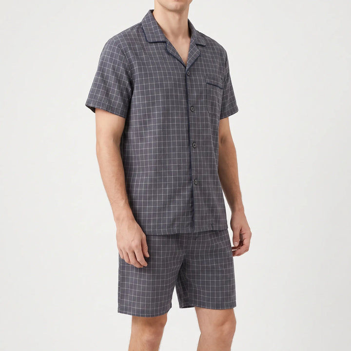 Chequered Men's Pyjama Short Set - Daniel