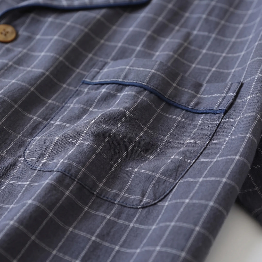 Chequered Men's Pyjama Short Set - Daniel