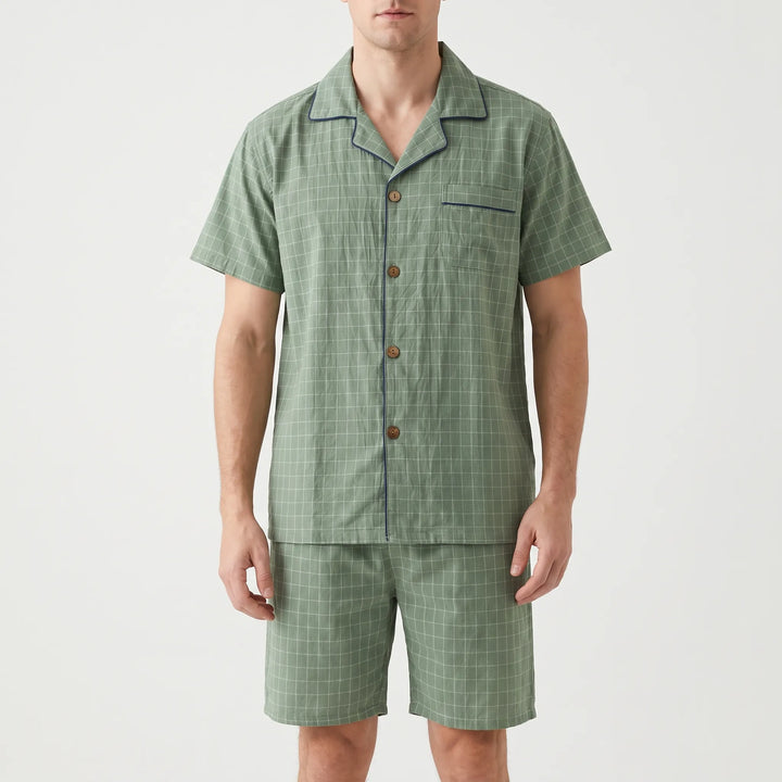 Chequered Men's Pyjama Short Set - Daniel