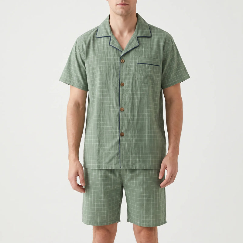 Chequered Men's Pyjama Short Set - Daniel