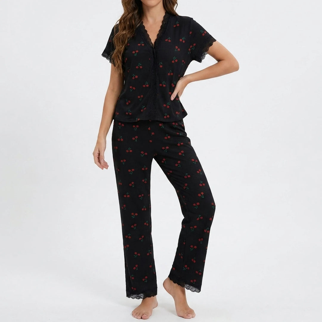 Cherry Print Pyjama Set - Tammy