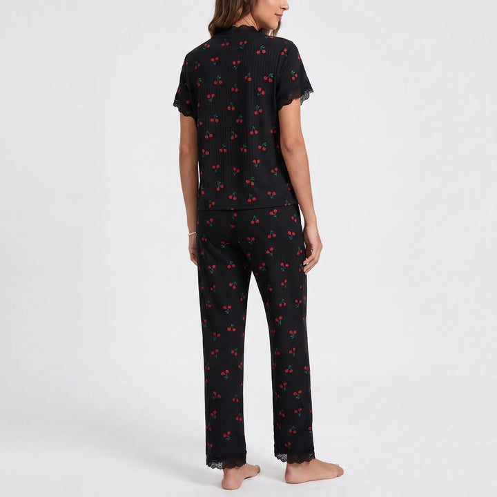 Cherry Print Pyjama Set - Tammy