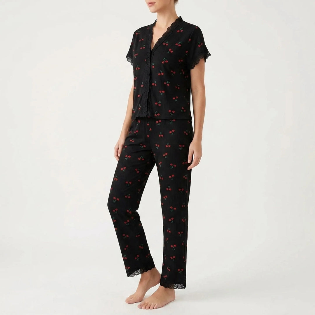 Cherry Print Pyjama Set - Tammy