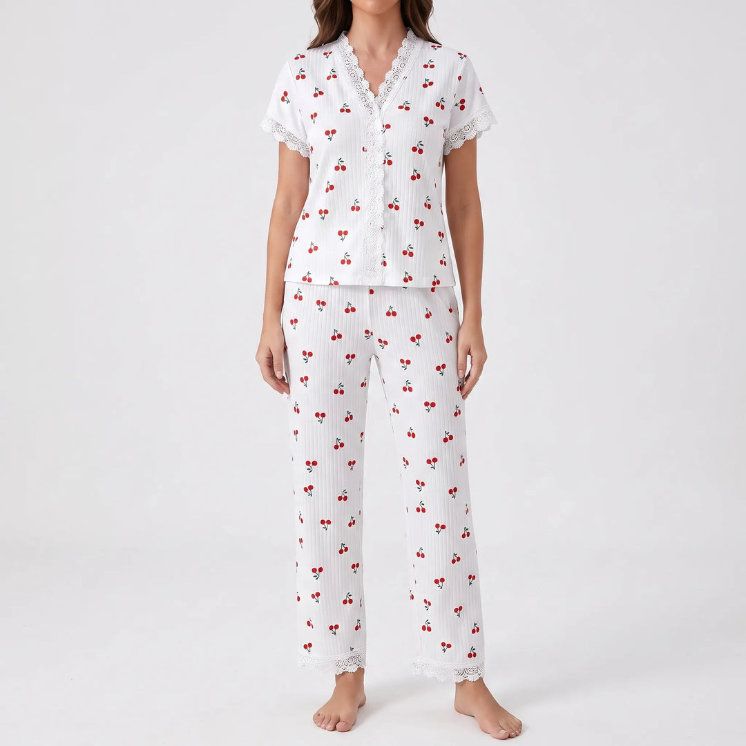 Cherry Print Pyjama Set - Tammy