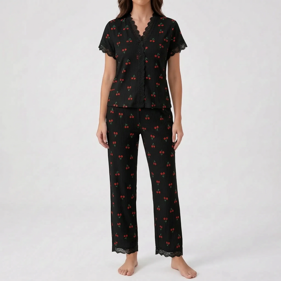 Cherry Print Pyjama Set - Tammy