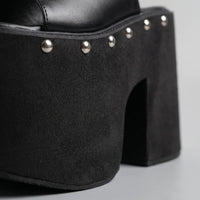 Chunky Black Platform Sandals - Nicole