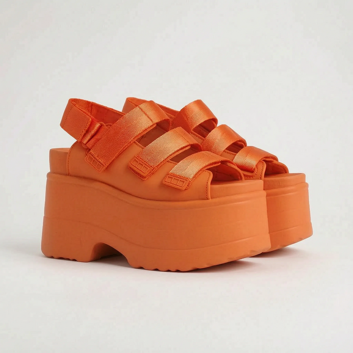 Chunky Platform Sandals - Ruby